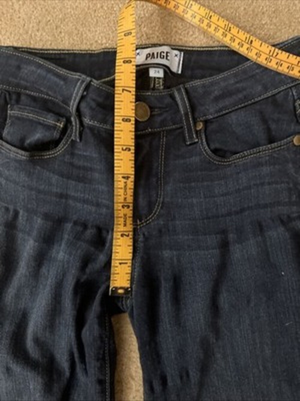 Paige Women's Verdugo Ankle Skinny Jeans Size 24 Dark Wash Stretch Denim - Picture 5 of 8